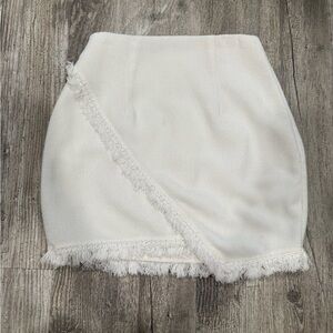 Elegant White Fringe Skirt
